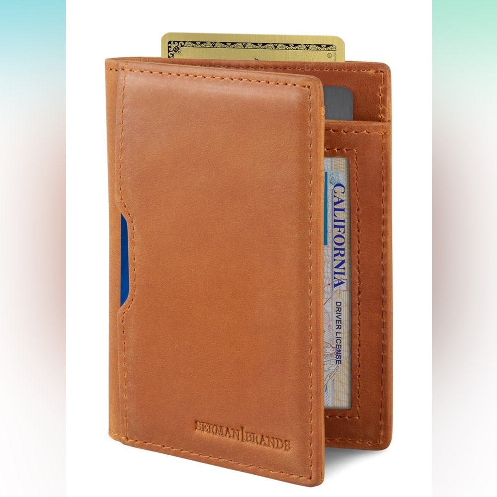 SERMAN BRANDS-‎ Wallets for Men Slim Mens leather RFID Blocking Minimalist Card